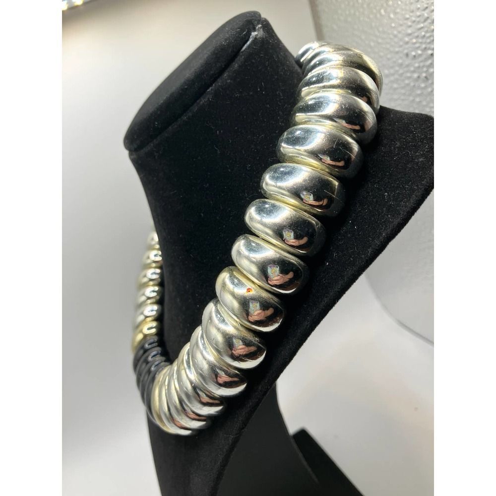 Multi-Tone Sculptural Effect Statement Necklace - image 6